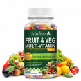 thumbnail image 1 of Mulittea Fruits and Veggies Supplement - Fruits and Vegetables Gummies (60 gummies), Fruit & Herbs, Fruit and Vegetable, Non-GMO, Pectin-Based, Gluten-Free, 1 of 8