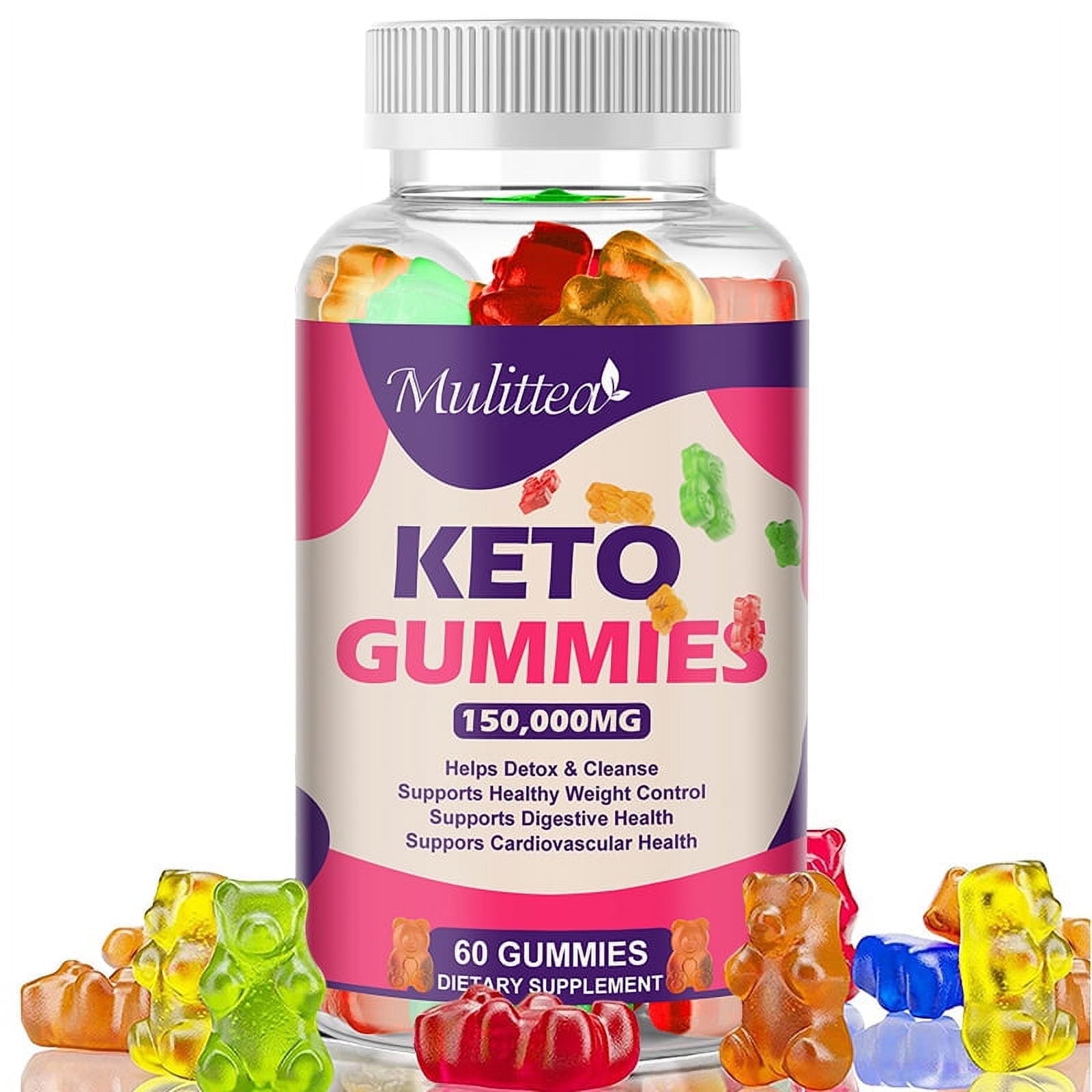Mulittea Keto ACV Gummies 60 Count - Supply Dietary Supplement - 150,000mg Per Serving