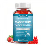 Mulittea Magnesium Taurate 1800mg for Boost Magnesium Levels, High Absorption Taurate, 60 Gummies
