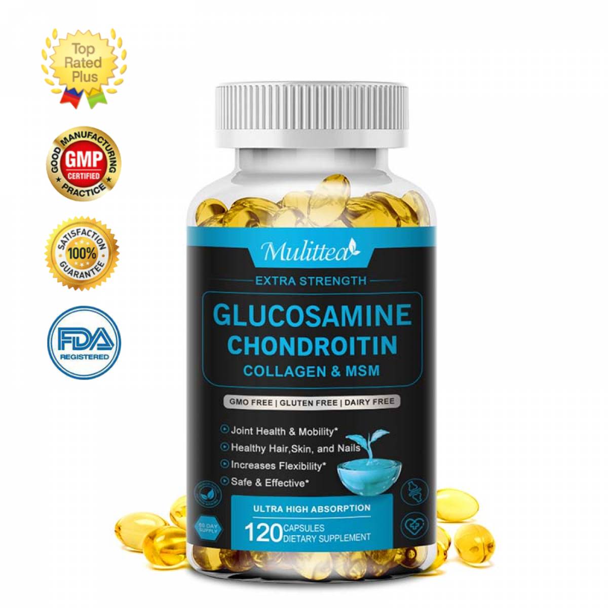 Puritans Pride Triple Strength Glucosamine Chondroitin MSM 90 Caplets