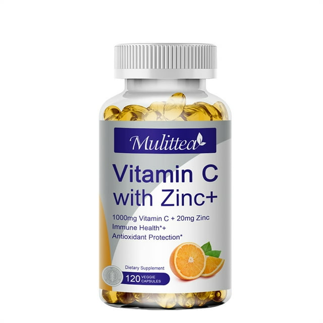 Mulittea Vitamin C 1000mg and Zinc 20mg for Immune Support, Powerful