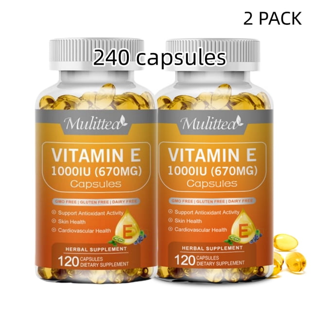 MULITTEA Vitamin E 1000 IU, 240 Softgels - Antioxidant, Skin & Immune ...