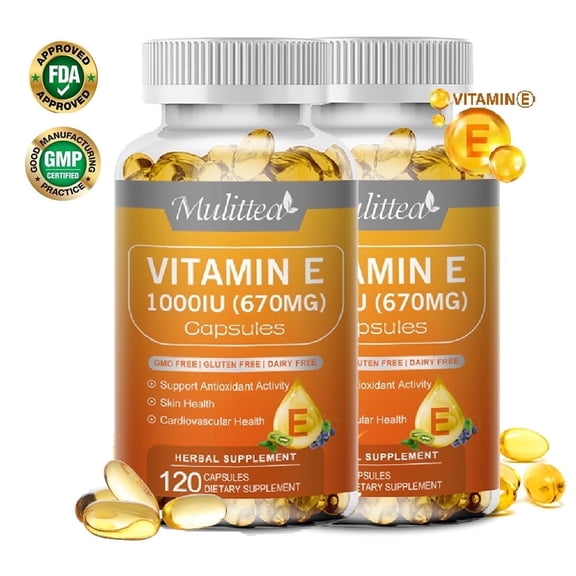 Mulittea Vitamin E 670mg (1000 iu ) dl-Alpha, Dietary Supplement for Antioxidant Support, 240 Softgels
