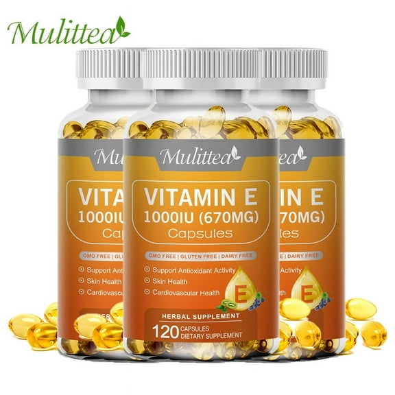 Mulittea Vitamin E 670mg (1000 iu ) dl-Alpha, Dietary Supplement for Antioxidant Support, 360 Softgels
