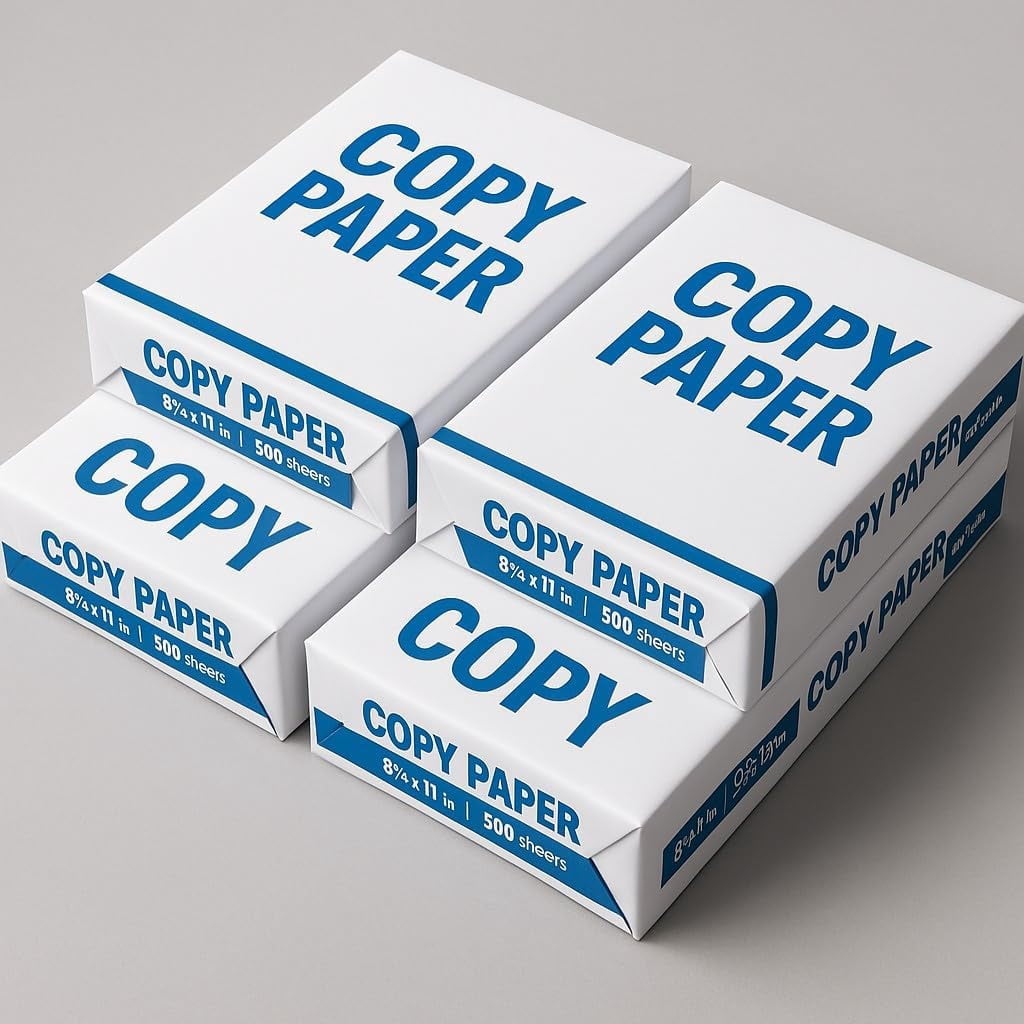 Mulituse Copy Paper, 8.5" x 11", Letter Size, 2,000 Sheets, 4 Reams, Compatible with all Laserjet and Inkjet Printers