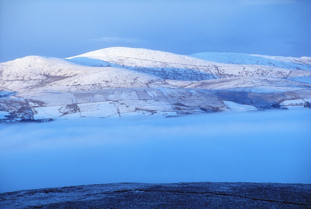 Mullaghclogha County Tyrone Ireland Hilly Winter Landscape In Fog Canvas Art - Gareth McCormack Design Pics (18 x 12)