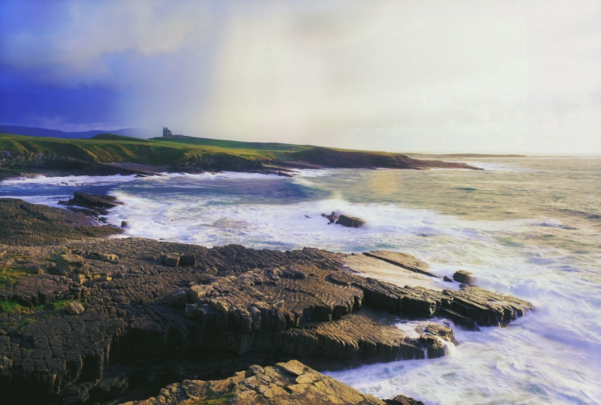 Mullaghmore Co Sligo Ireland Classiebawn Castle In The Distance From The Shore Canvas Art - The Irish Image Collection Design Pics (38 x 24)
