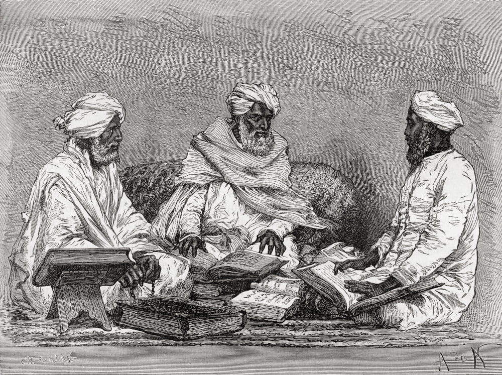 Mullahs From Bhopal India In The 19Th Century From El Mundo En La Mano Published 1878 Canvas Art - Ken Welsh Design Pics (17 x 12)