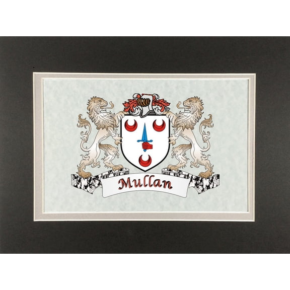 Mullan Irish Coat of Arms Print - Frameable 9" x 12"