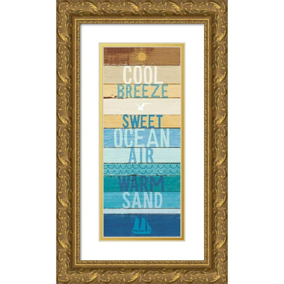 Mullan, Michael 10x18 Gold Ornate Wood Framed with Double Matting Museum Art Print Titled - Beachscape Inspiration II
