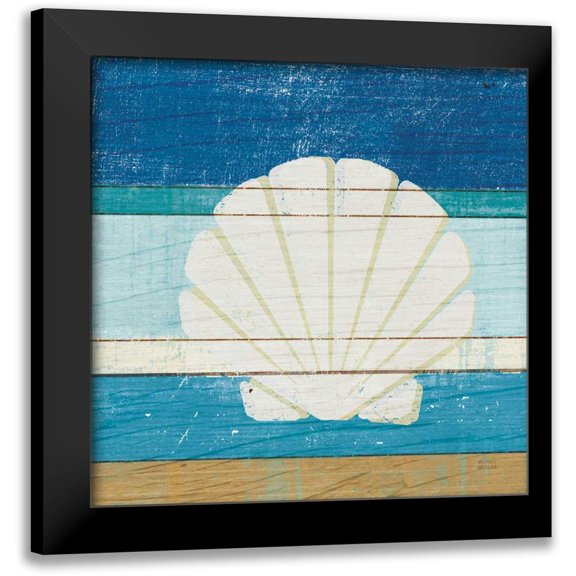 Mullan, Michael 12x12 Black Modern Framed Museum Art Print Titled - Beachscape Shell v2