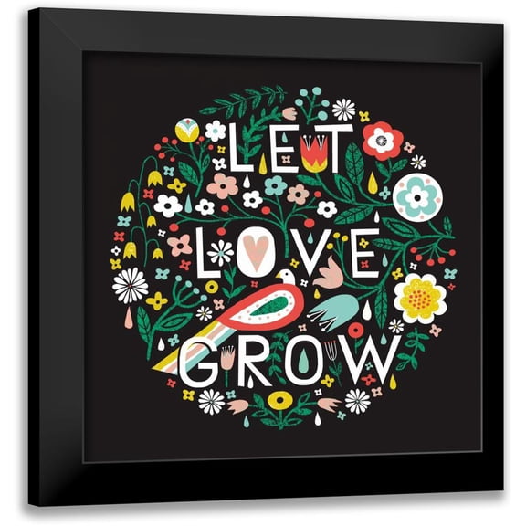 Mullan, Michael 12x12 Black Modern Framed Museum Art Print Titled - Let Love Grow
