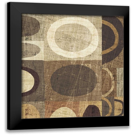Mullan, Michael 12x12 Black Modern Framed Museum Art Print Titled - Modern Geometric Neutral II
