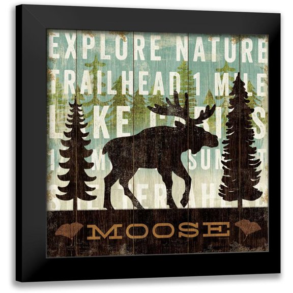 Mullan, Michael 12x12 Black Modern Framed Museum Art Print Titled - Simple Living Moose