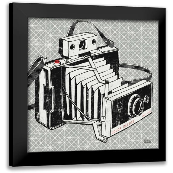 Mullan, Michael 12x12 Black Modern Framed Museum Art Print Titled - Vintage Analog Camera