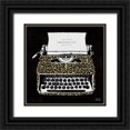 thumbnail image 1 of Mullan, Michael 12x12 Black Ornate Wood Framed with Double Matting Museum Art Print Titled - Analog Jungle Typewriter, 1 of 4
