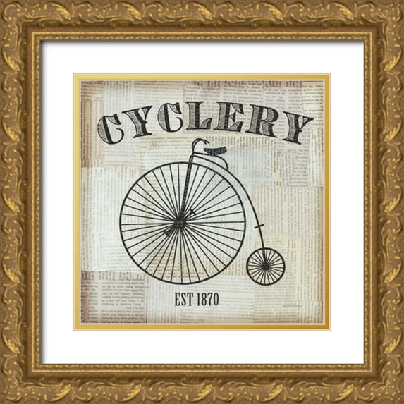 Mullan, Michael 12x12 Gold Ornate Wood Framed with Double Matting Museum Art Print Titled - Cyclery
