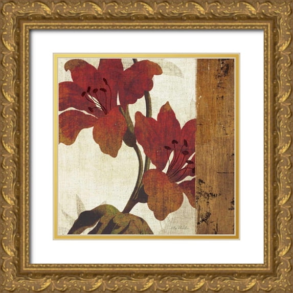 Mullan, Michael 12x12 Gold Ornate Wood Framed with Double Matting Museum Art Print Titled - Floral Harmony III
