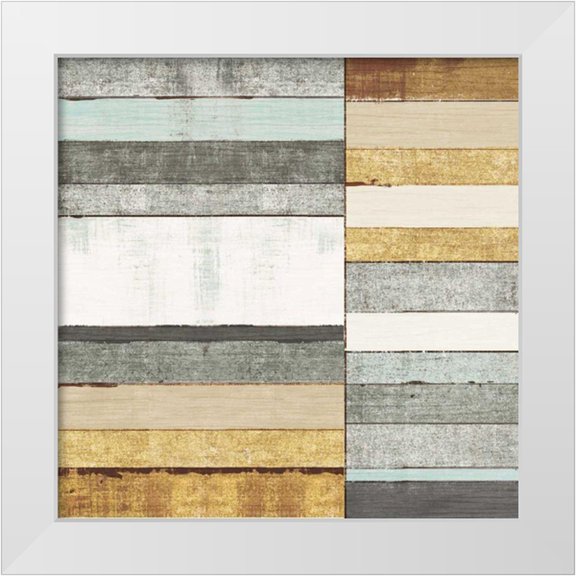 Mullan, Michael 12x12 White Modern Wood Framed Museum Art Print Titled - Beachscape II Gold Neutral