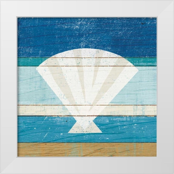 Mullan, Michael 12x12 White Modern Wood Framed Museum Art Print Titled - Beachscape Shell
