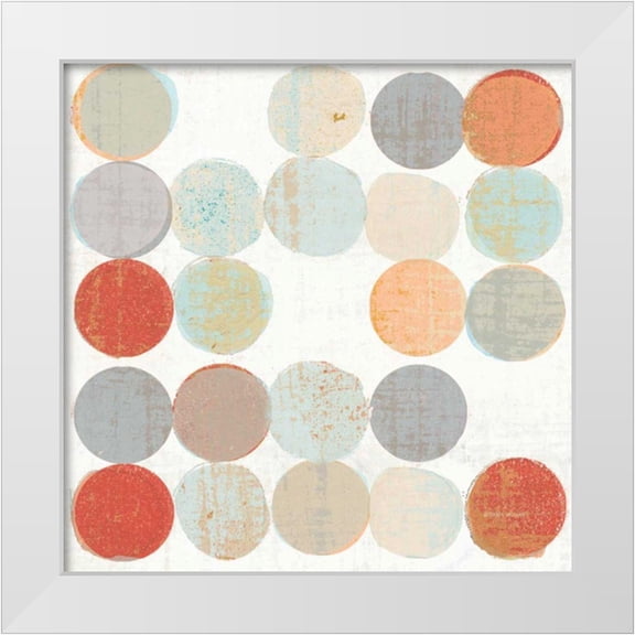 Mullan, Michael 12x12 White Modern Wood Framed Museum Art Print Titled - Dots II Square II