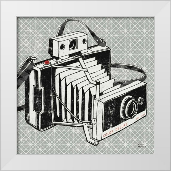 Mullan, Michael 12x12 White Modern Wood Framed Museum Art Print Titled - Vintage Analog Camera