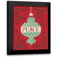 thumbnail image 1 of Mullan, Michael 12x14 Black Modern Framed Museum Art Print Titled - Jolly Holiday Ornaments Peace, 1 of 5