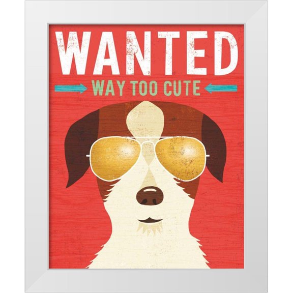 Mullan, Michael 12x14 White Modern Wood Framed Museum Art Print Titled - Beach Bums Terrier I Wanted