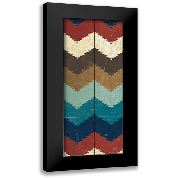 Mullan, Michael 12x24 Black Modern Framed Museum Art Print Titled - Native Tapestry Panel I