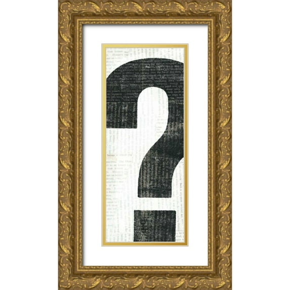 Mullan, Michael 12x24 Gold Ornate Wood Framed with Double Matting Museum Art Print Titled - Punctuated Black II