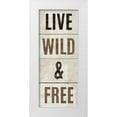 thumbnail image 1 of Mullan, Michael 12x24 White Modern Wood Framed Museum Art Print Titled - Wood Sign Live Wild and Free, 1 of 4