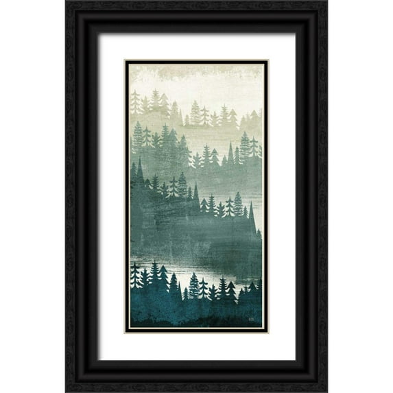 Mullan, Michael 14x24 Black Ornate Wood Framed with Double Matting Museum Art Print Titled - Mountainscape Panel I