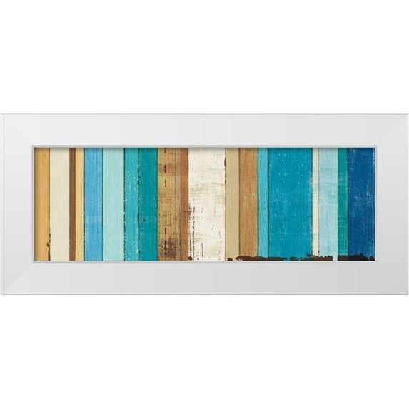 Mullan, Michael 14x7 White Modern Wood Framed Museum Art Print Titled - Beachscape VIII