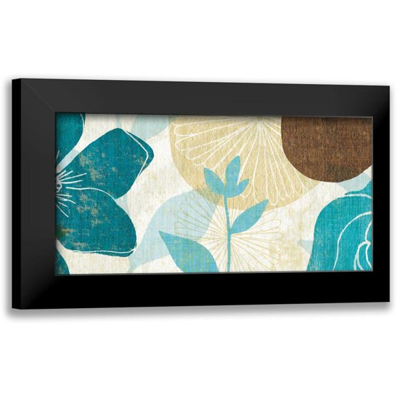 Mullan, Michael 14x9 Black Modern Framed Museum Art Print Titled - Floral Burst Panel I