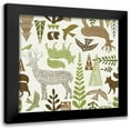 thumbnail image 1 of Mullan, Michael 15x15 Black Modern Framed Museum Art Print Titled - Forest Folklore Green Pattern IB, 1 of 5