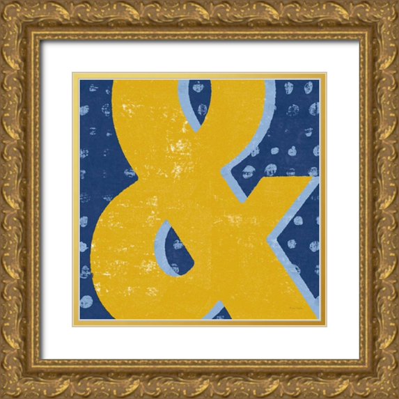 Mullan, Michael 15x15 Gold Ornate Wood Framed with Double Matting Museum Art Print Titled - Punctuated Square II Bright