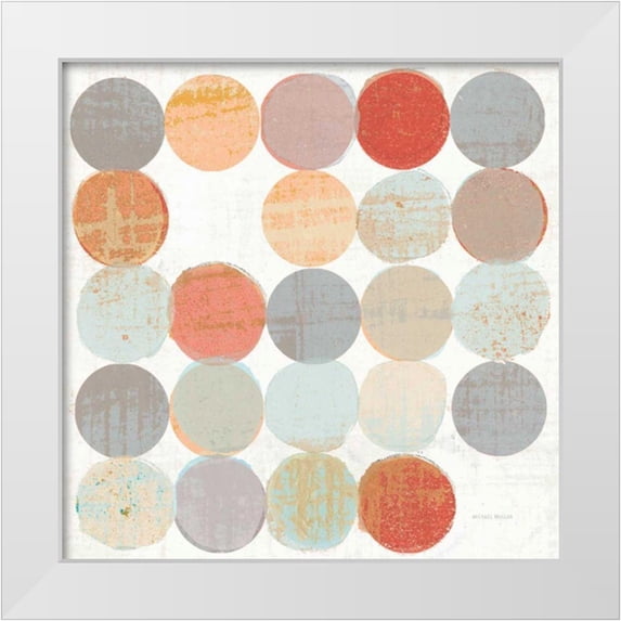 Mullan, Michael 15x15 White Modern Wood Framed Museum Art Print Titled - Dots II Square I