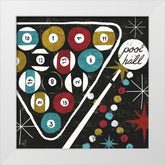 Mullan, Michael 15x15 White Modern Wood Framed Museum Art Print Titled - Vegas - Pool Hall