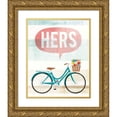 thumbnail image 1 of Mullan, Michael 15x18 Gold Ornate Wood Framed with Double Matting Museum Art Print Titled - Beach Cruiser Hers II, 1 of 4