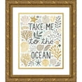thumbnail image 1 of Mullan, Michael 15x18 Gold Ornate Wood Framed with Double Matting Museum Art Print Titled - Under Sea Treasures IV Gold Neutral, 1 of 4