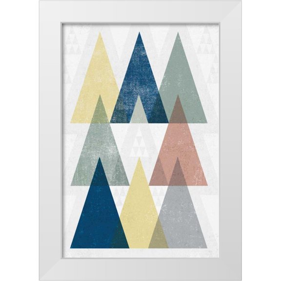 Mullan, Michael 17x24 White Modern Wood Framed Museum Art Print Titled - Mod Triangles IV Soft