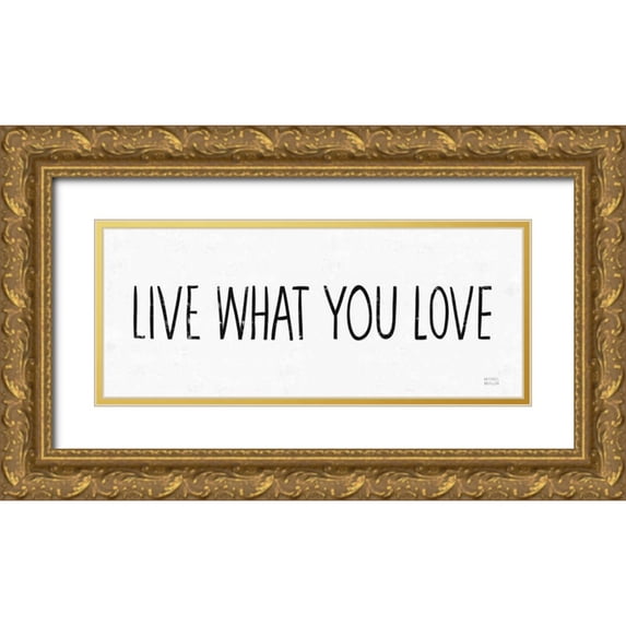Mullan, Michael 18x10 Gold Ornate Wood Framed with Double Matting Museum Art Print Titled - Live What You Love BW