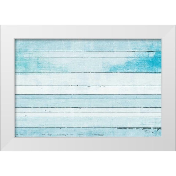Mullan, Michael 18x13 White Modern Wood Framed Museum Art Print Titled - Beachscape Palms IX blue