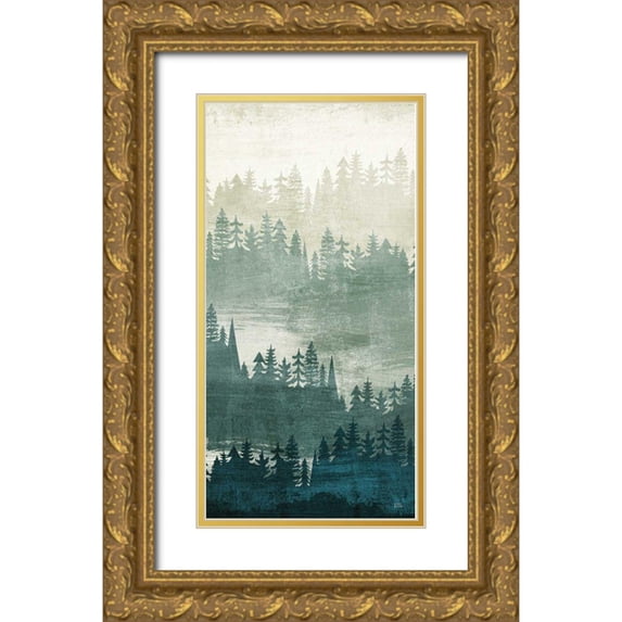 Mullan, Michael 18x32 Gold Ornate Wood Framed with Double Matting Museum Art Print Titled - Mountainscape Panel II