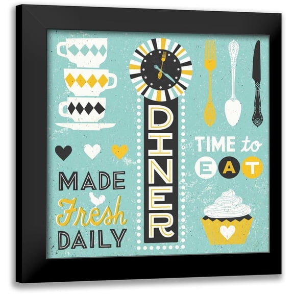 Mullan, Michael 20x20 Black Modern Framed Museum Art Print Titled - Retro Diner Collection Pattern Master