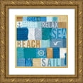thumbnail image 1 of Mullan, Michael 20x20 Gold Ornate Wood Framed with Double Matting Museum Art Print Titled - Beachscape Collage I, 1 of 4