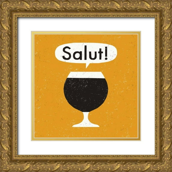 Mullan, Michael 20x20 Gold Ornate Wood Framed with Double Matting Museum Art Print Titled - Craft Beer Salut