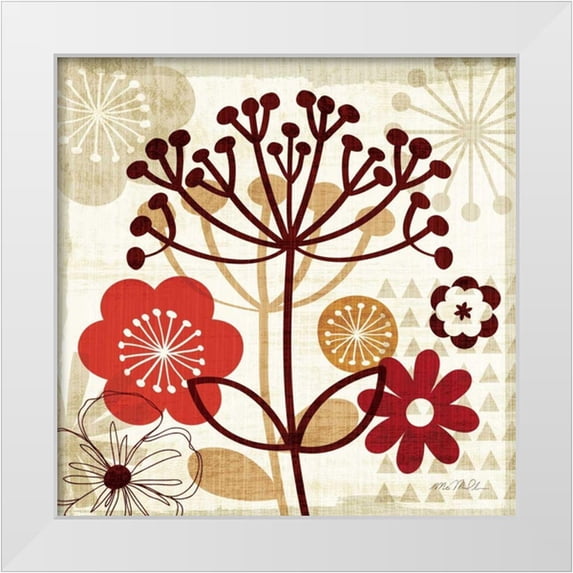 Mullan, Michael 20x20 White Modern Wood Framed Museum Art Print Titled - Floral Pop II