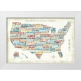 thumbnail image 1 of Mullan, Michael 24x17 White Modern Wood Framed Museum Art Print Titled - US City Map, 1 of 4