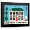 thumbnail image 1 of Mullan, Michael 24x20 Black Modern Framed Museum Art Print Titled - Jolly Holiday Home on Blue, 1 of 5